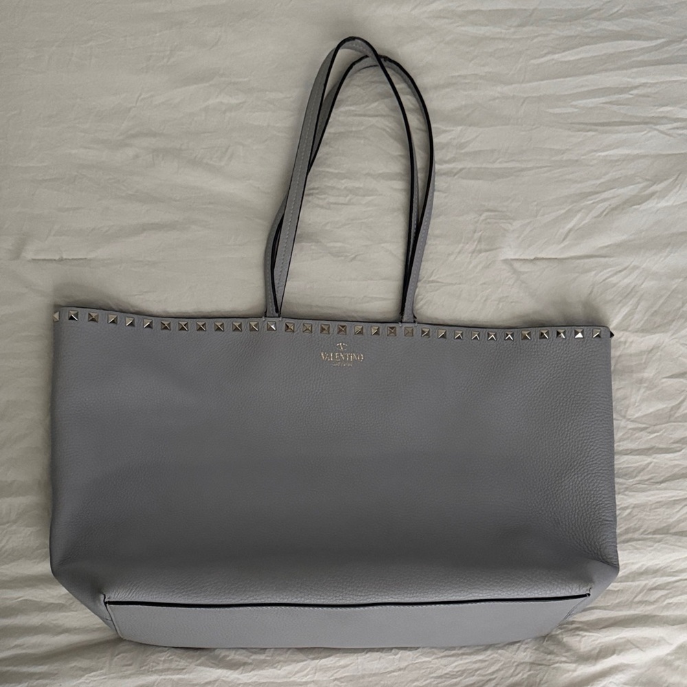 Valentino Gray Rockstud Tote